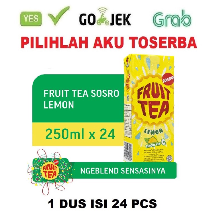 Fruit Tea Sosro LEMON Kotak 250 ml - ( HARGA 1 DUS ISI 24 pcs )