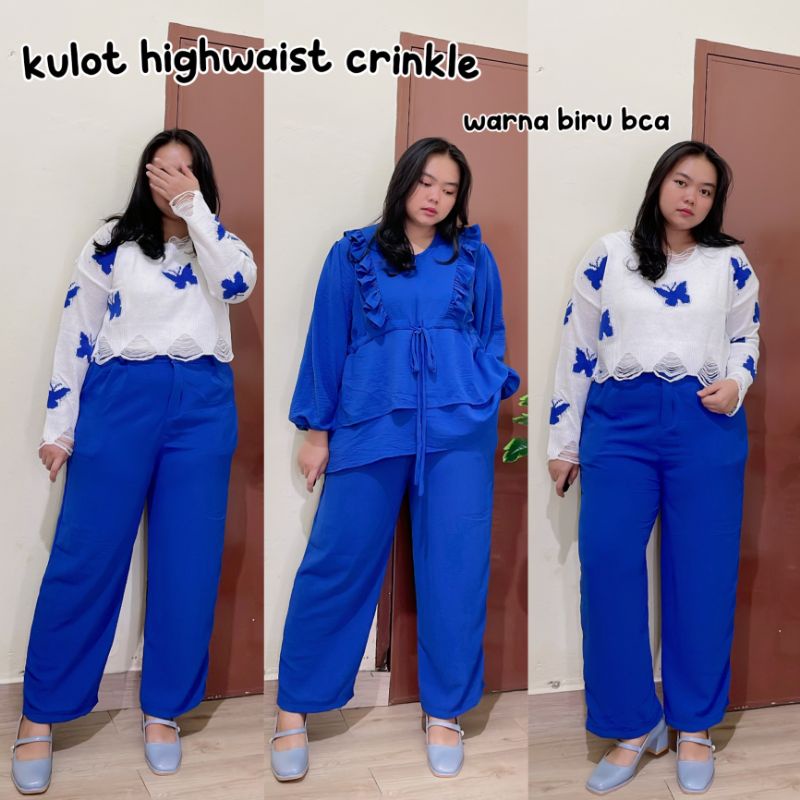 JIWOO KULOT HIGHWAIST BIG SIZE JUMBO OVERSIZE WANITA CRINKLE