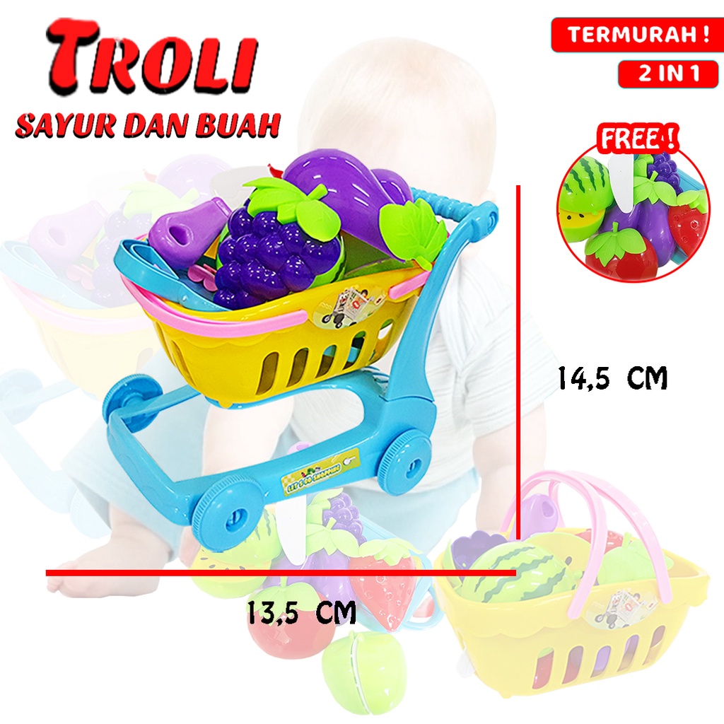 Mainan Masak-Masakan/ Mainan  Troli Buah/ Troly Buah Dan Sayur MF38 JSP