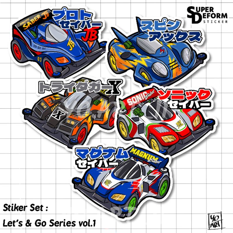 

Stiker Set - Anime Mini4WD Let's & Go series vol.1