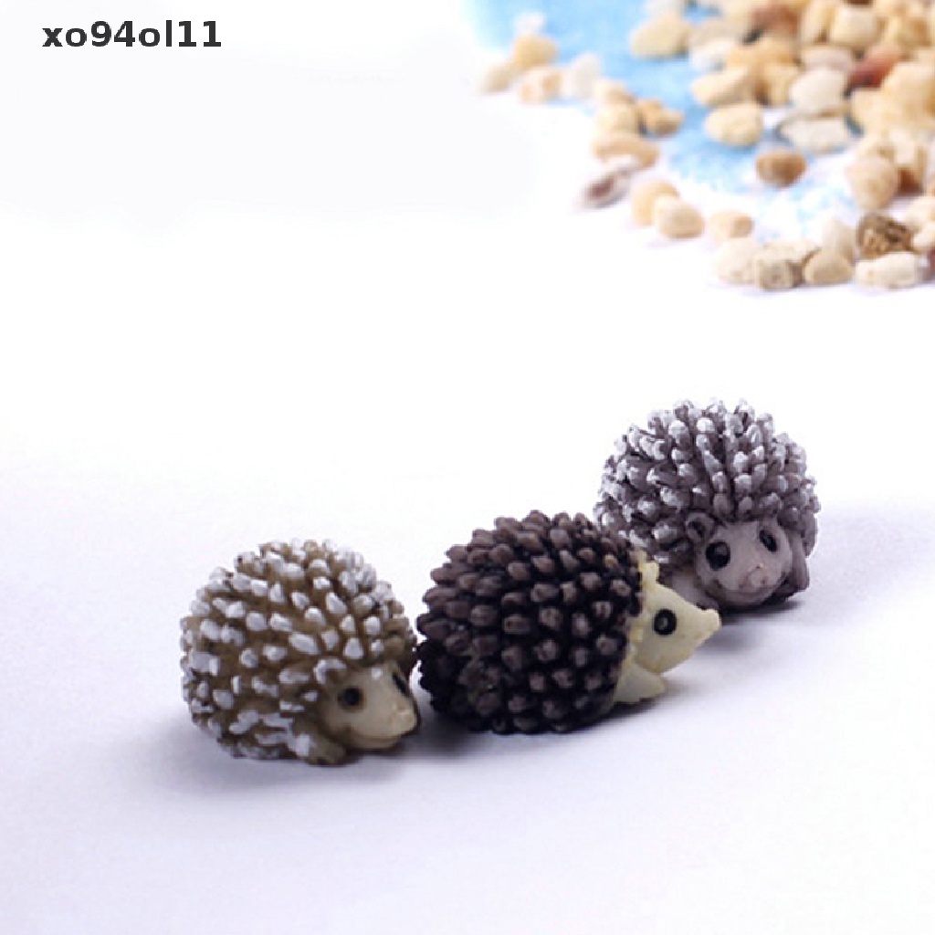 Xo Hot Mini Miniatur Hewan Landak Kecil Lanskap Mikro Rumah Boneka Resin DIY Ornamen Taman OL