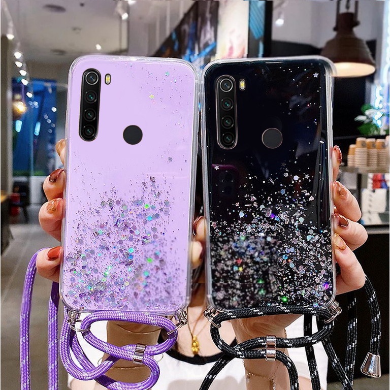 CASE GLITER + TALI ( XIAOMI REDMI NOTE 8 ) SILIKON HP TERLARIS 2023 - PGC MALL