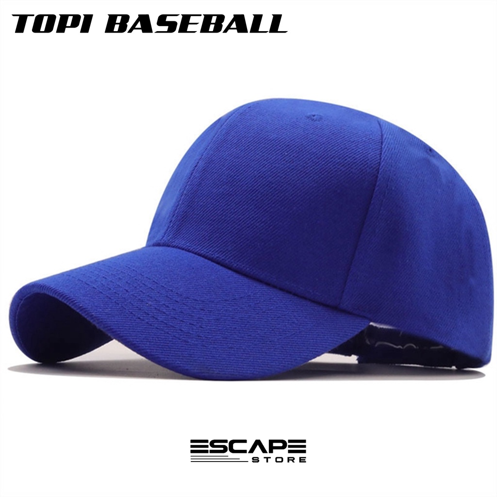 Topi Pria Topi Baseball Distri Baseball Caps Warna Biru Pengatur Ukuran Ring Besi Bahan Rapel