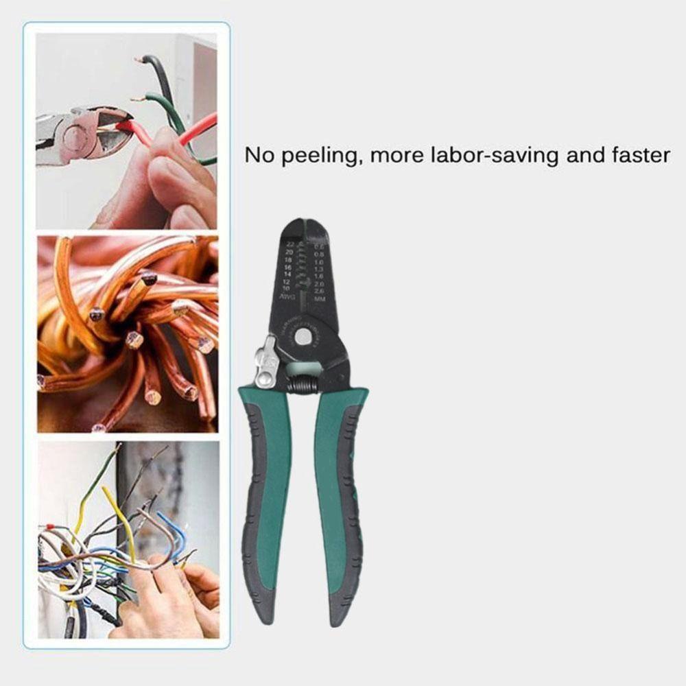 REBUY Tang Press Dingin Alat Perbaikan Mobil Pemotong Kabel Wire Cutter Tang Kupas Crimping Plier Kabel Wire Stripping Tang Potong Diagonal Plier