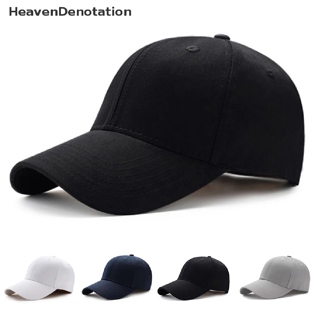 [HeavenDenotation] Unisex Topi Polos Melengkung Pelindung Matahari Topi Outdoor Tahan Debu Topi Baseball Warna Solid Fashion Adjustable Leisure Caps Pria Wanita HDV