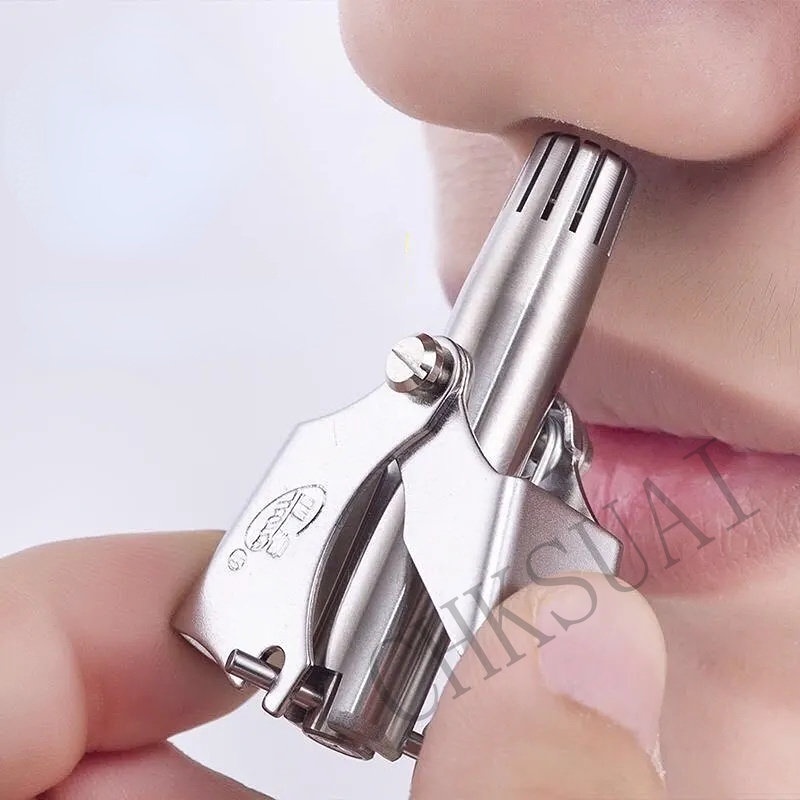 Stainless Steel Trimmer Nose Trimmer Alat Cukur Hidung Bulu Gunting Clipper Razor Pria Wanita Anti Karat Bisa Dicuci Manual Pemotong Bulu Hidung Trimmer