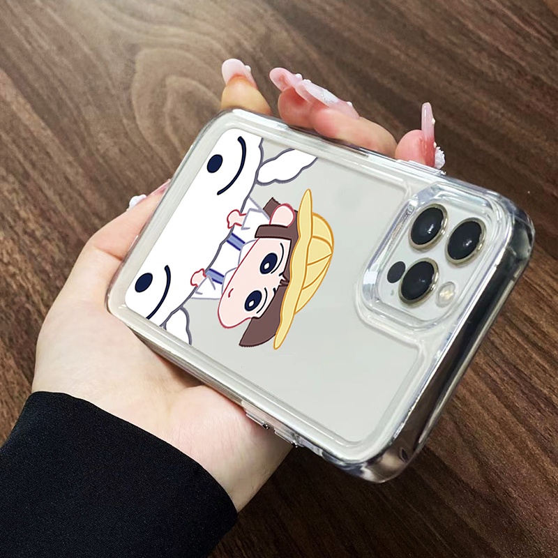 IPHONE Casing Ponsel Lembut Transparan Pasangan Lucu Kompatibel Untuk Iphone14 13 11 12 Pro XS Max XR X8 7 6S Plus Casing Shockproof Silikon TPU Cover