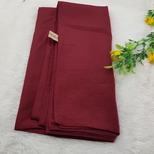Terkini kerudung jilbab segi empat bahan PARIS VOAL PREMIUM anti letoy bisa untuk sekolah warna mera