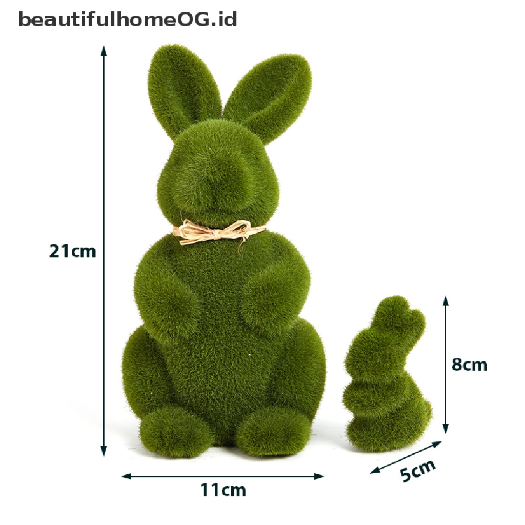 // Beautifulhomeog.id// Patung Kelinci Paskah Artificial Turf Grass Bunny Patung Hewan Ornamen **