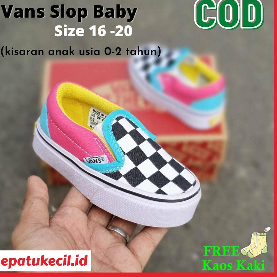 Sepatu Bayi Vans Baby Slip On Catur Multi Color (KODE D3607)