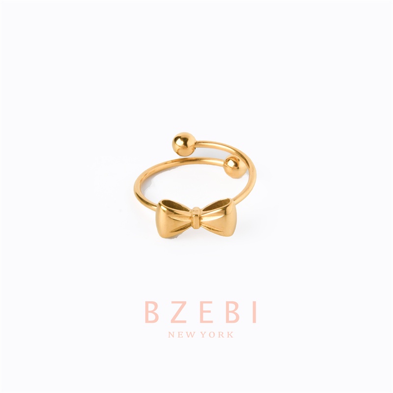 Bzebi Cincin Emas Berlian 18k, Cincin Terbuka Dapat Disesuaikan, Anti Karat, Gaya Korea, Aksesoris Fashion Wanita, Aksesoris Sehari-Hari, Perhiasan Premium, Hadiah Ulang Tahun Dengan Box 1141r