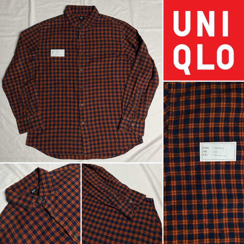 Thrift Kemeja Uniqlo Second brand Size M Pria Wanita