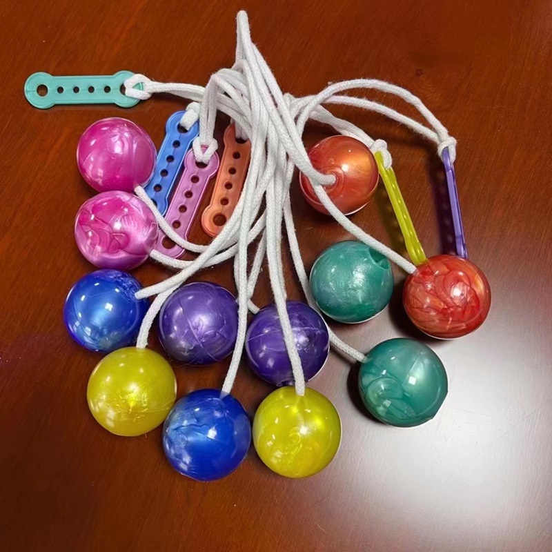 [5Warna] Mainan Anak-Anak Flash Bumper Ball Pro-clackers Hand Bump Bumper Ball Ayunan Warna-Warni Hit Bola Bersinar Mainan Penghilang Stress
