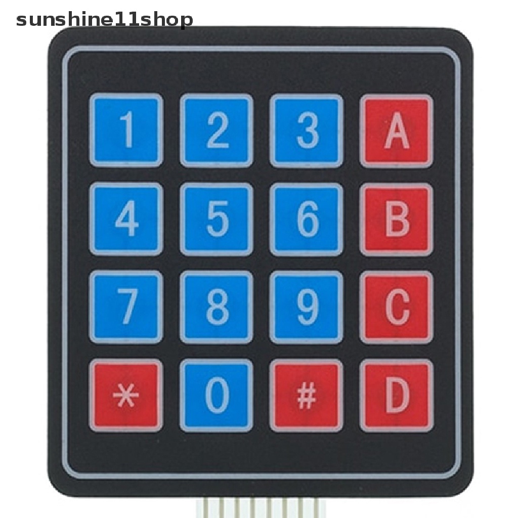 Sho 16tombol Tombol Tombol Tombol Membran Keypad 4 *4 Matrix Array Keyboard Keypad LED Control Panel Pad DIY Kit Untuk Arduino N