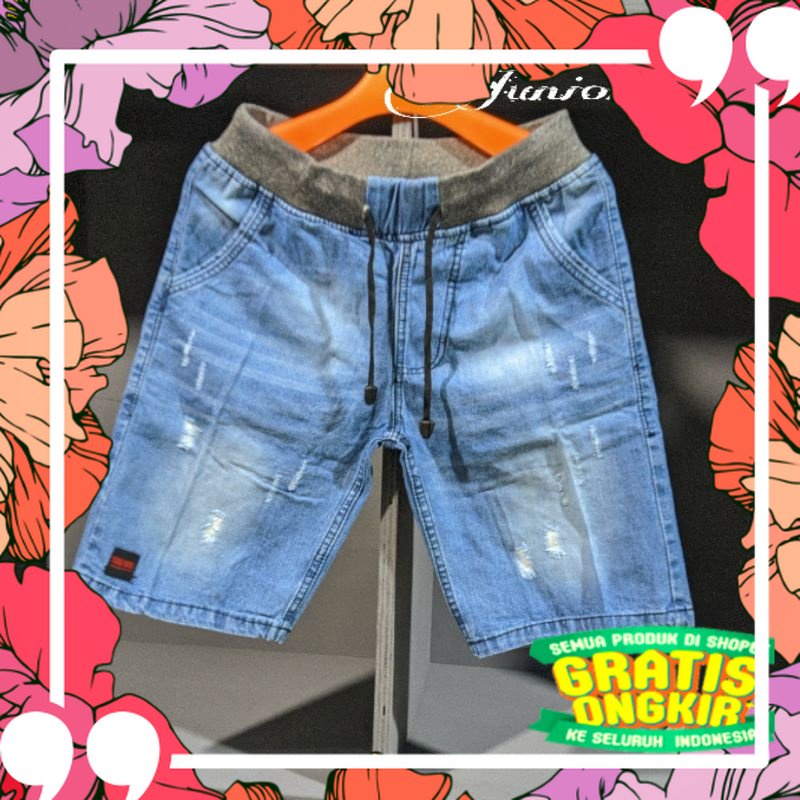 CELANA JEANS PENDEK PRIA PREMIUM HUGO / dark bio