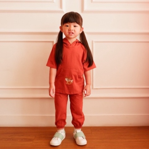 IL - Setelan Anak Smile Unisex Hoodie Lily Oversize Mix Warna Size 1-5Thn