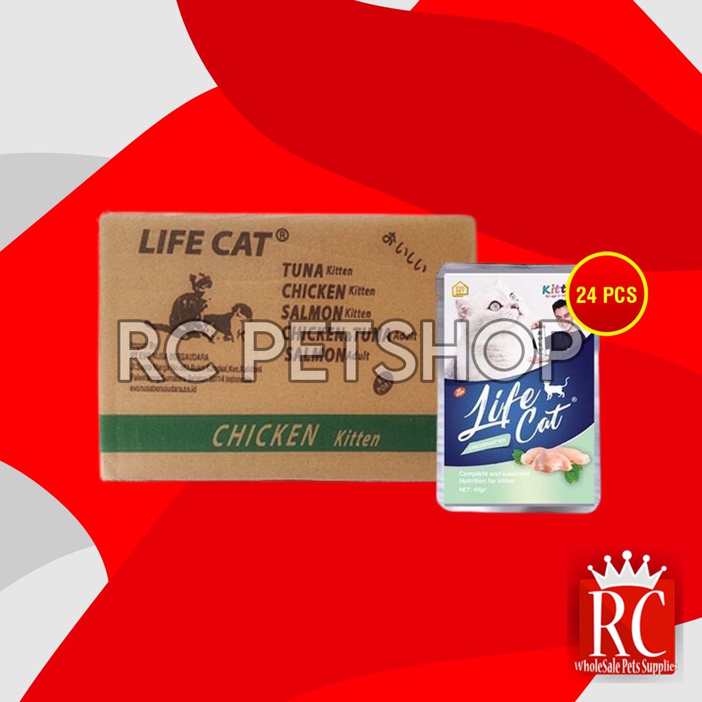 Makanan Basah Kucing Life Cat Sachet Pouch Grosir Dus isi 24 PCS 85 GR