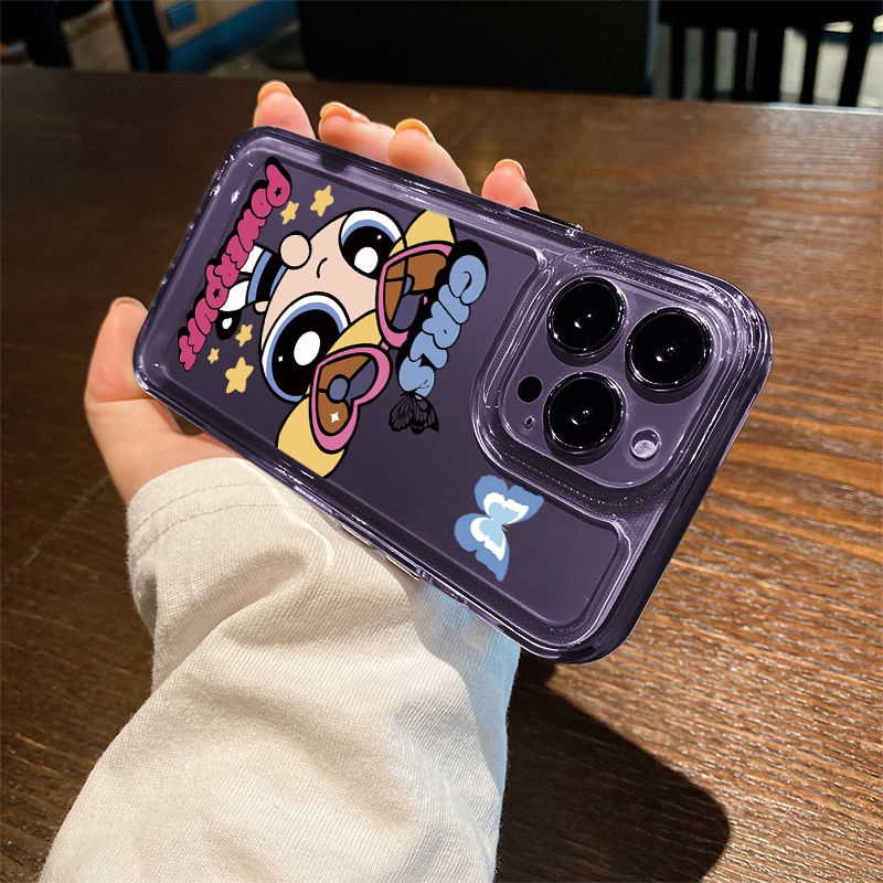 IPHONE Gadis Lucu Soft Phone Case Kompatibel Untuk Iphone14 13 11 12 Pro XS Max Casing Transparan XR X8 7 6S Plus Silikon TPU Shockproof Cover