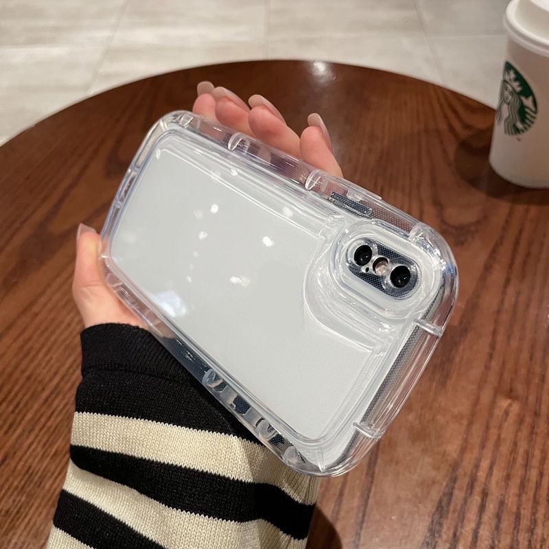 IPHONE Casing Ponsel Lembut Tahan Guncangan Kompatibel Untuk Casing Iphone11 14 13 12 Pro XS Max X XR 7 +8 Plus Cover Silikon TPU Transparan