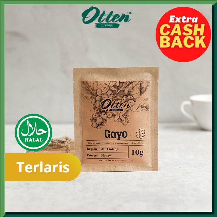 

Otten Drip Coffee 10g Arabica Aceh Gayo Honey Process (4 Sachet)