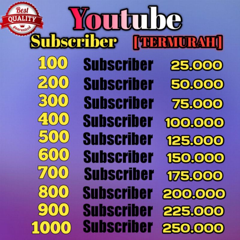 jasa subscribe yt termurah