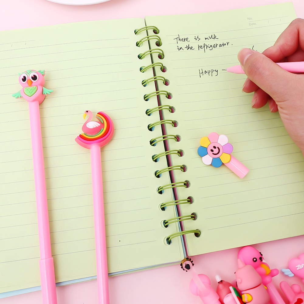 20pcs Kawaii Stationery Black Ink Pen/Pena Gel Lucu Perlengkapan Sekolah Perlengkapan Sekolah