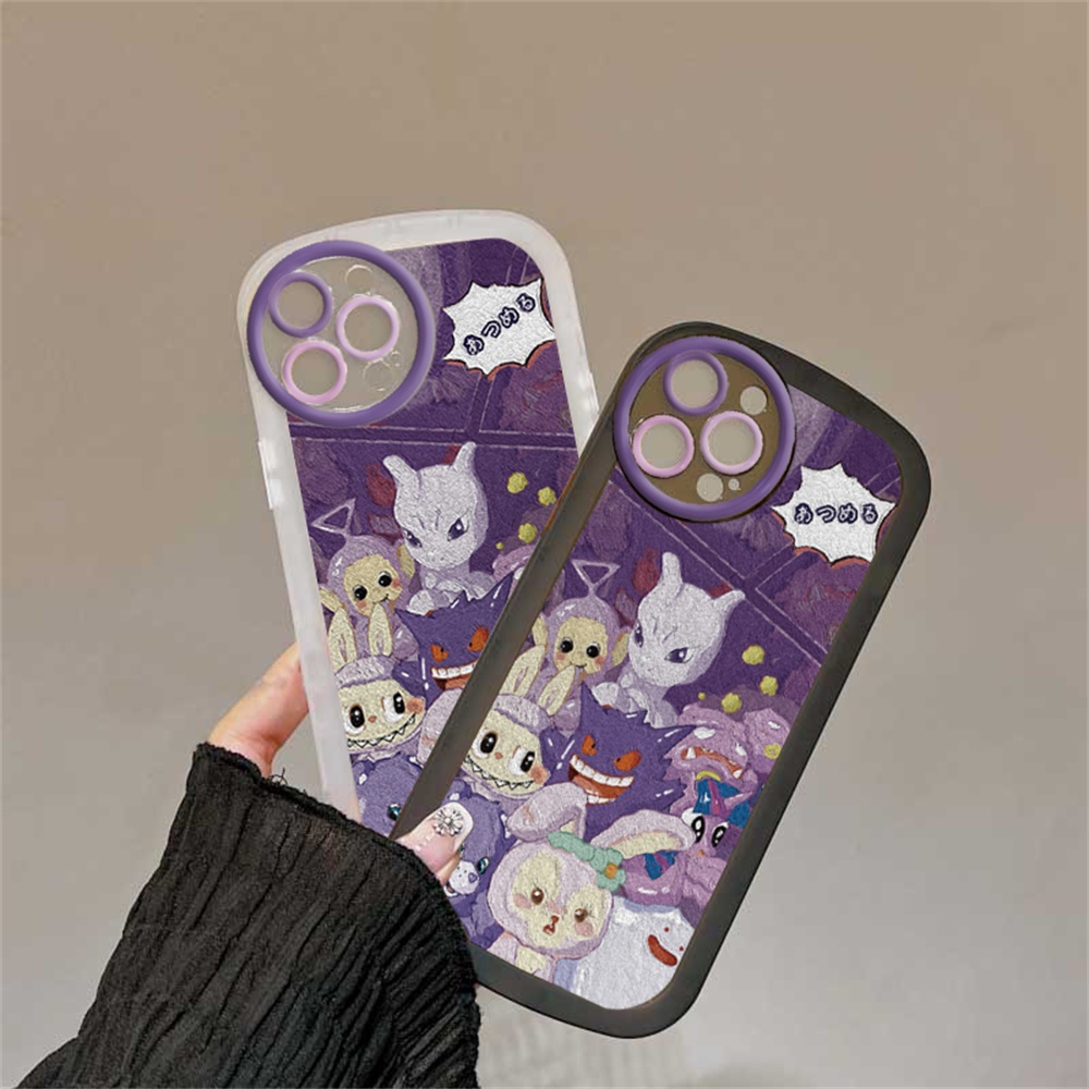 Case Samsung A13 A02S A03 A03S A30S A11 A12 A51 A30 A50 A52 A20S A10S M11 M12 J7 Pro J7 Prime J4 Plus Pokemon Dan StellaLou Lukisan Minyak in Purple TPU Silikon Lembut Phone Cover