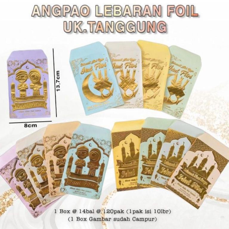 

X29 Amplop Lebaran Idul fitri Lucu Murah Unik isi 10 pcs (pack) angpau angpao embos timbul foil emas WOW BANGET せ