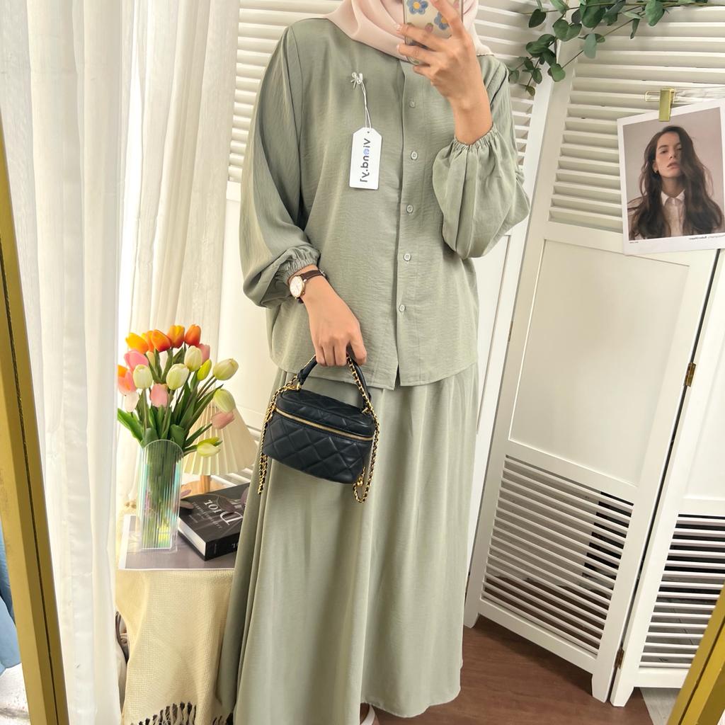 Setelan Maxi Fashion Casual Lengan Panjang / Atasan Tunik Wanita Long / Long Dress Cewek Korea E.38