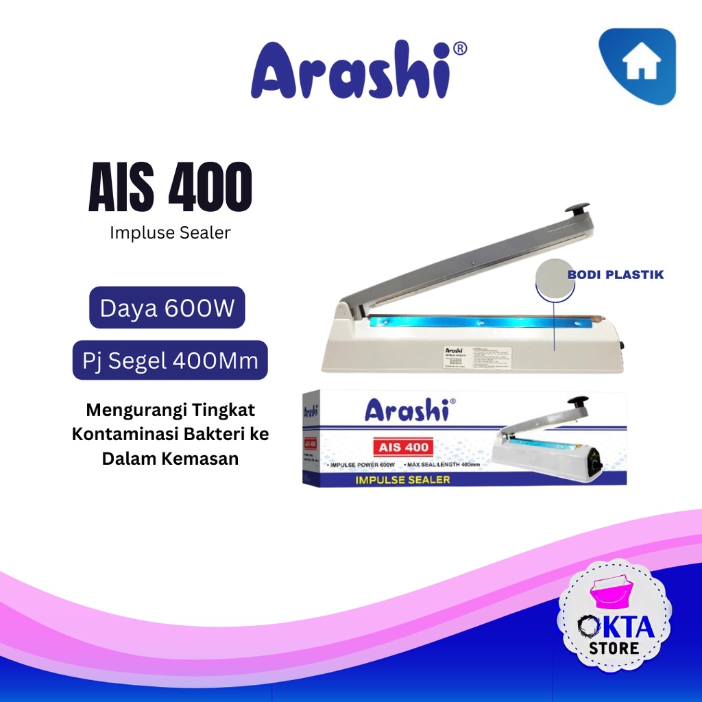 Arashi Impulse Sealer AIS 400 Mesin Press Plastik 40 cm