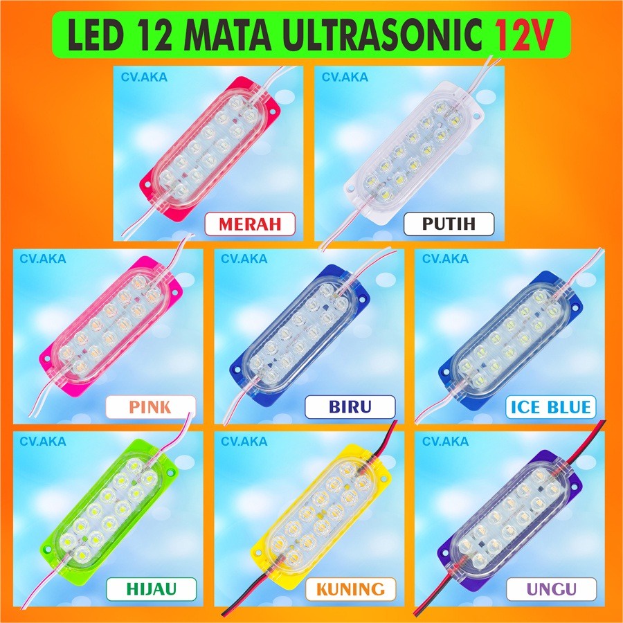 LAMPU LED BAK TRUK / LED MODUL ULTRASONIC LED 12 MATA 12V DAN 24V