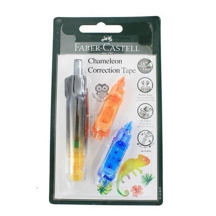 

BISA COD Faber-Castell Correction Tape Chameleon + 2 Refill Bar Black 163399R