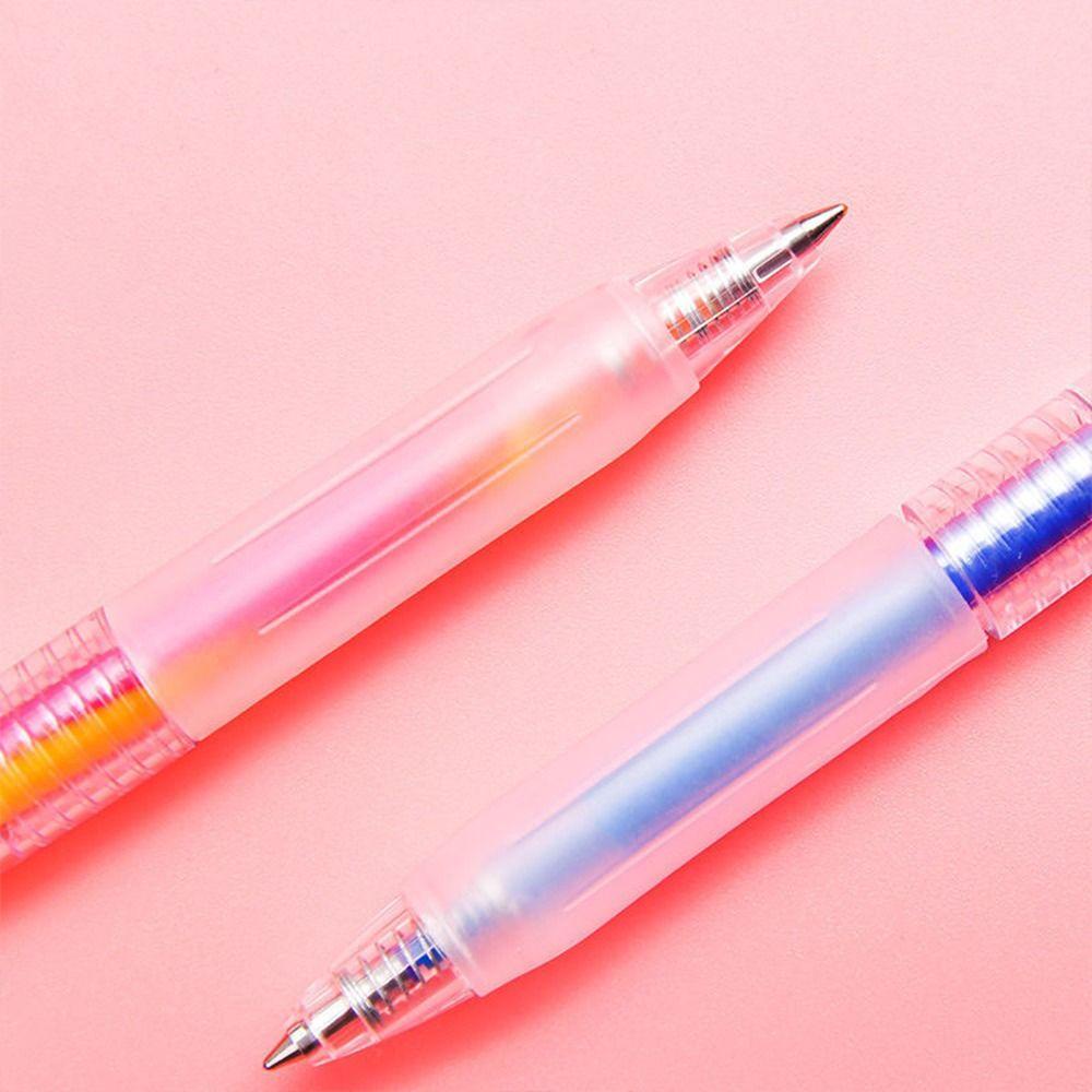 Agustin Press Gradient Gel Pen Kawaii 0.5mm Hand Akun Alat Tulis Siswa Sekolah Perlengkapan Kantor Untuk Anak Anak Menulis Pena Gambar