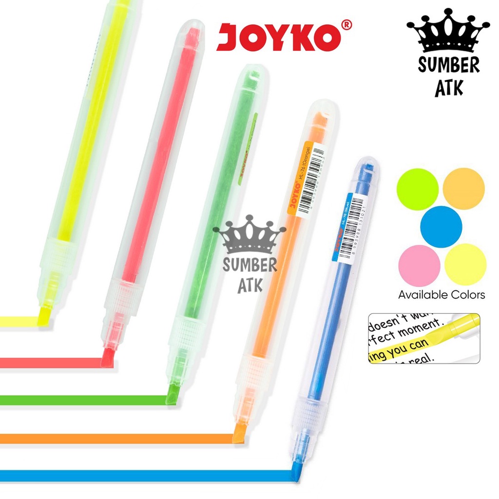 

Highlighter Penanda Berwarna Joyko HL-73 ~ 78