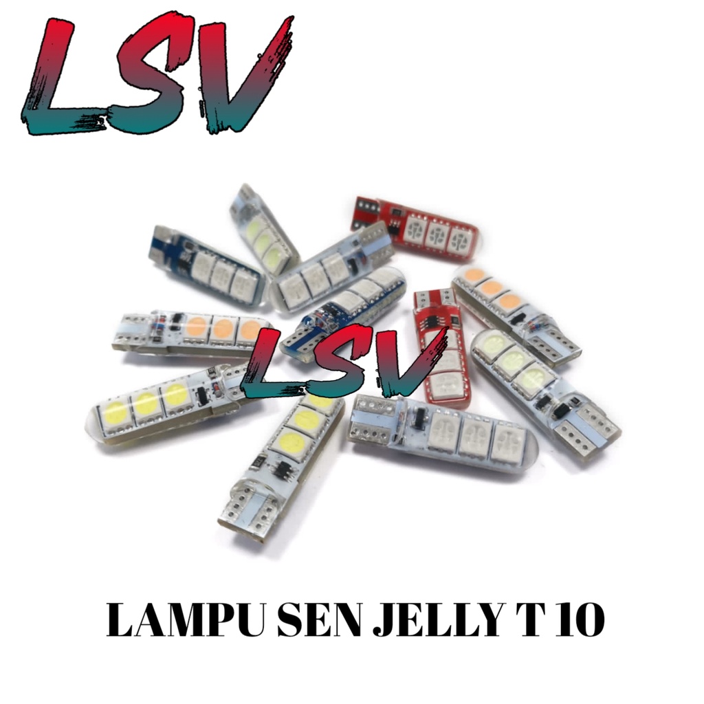 Lampu Sein Senja Jelly Flash Kedip Crystal Jelly T10 LED 6 Mata 6 Titik LED