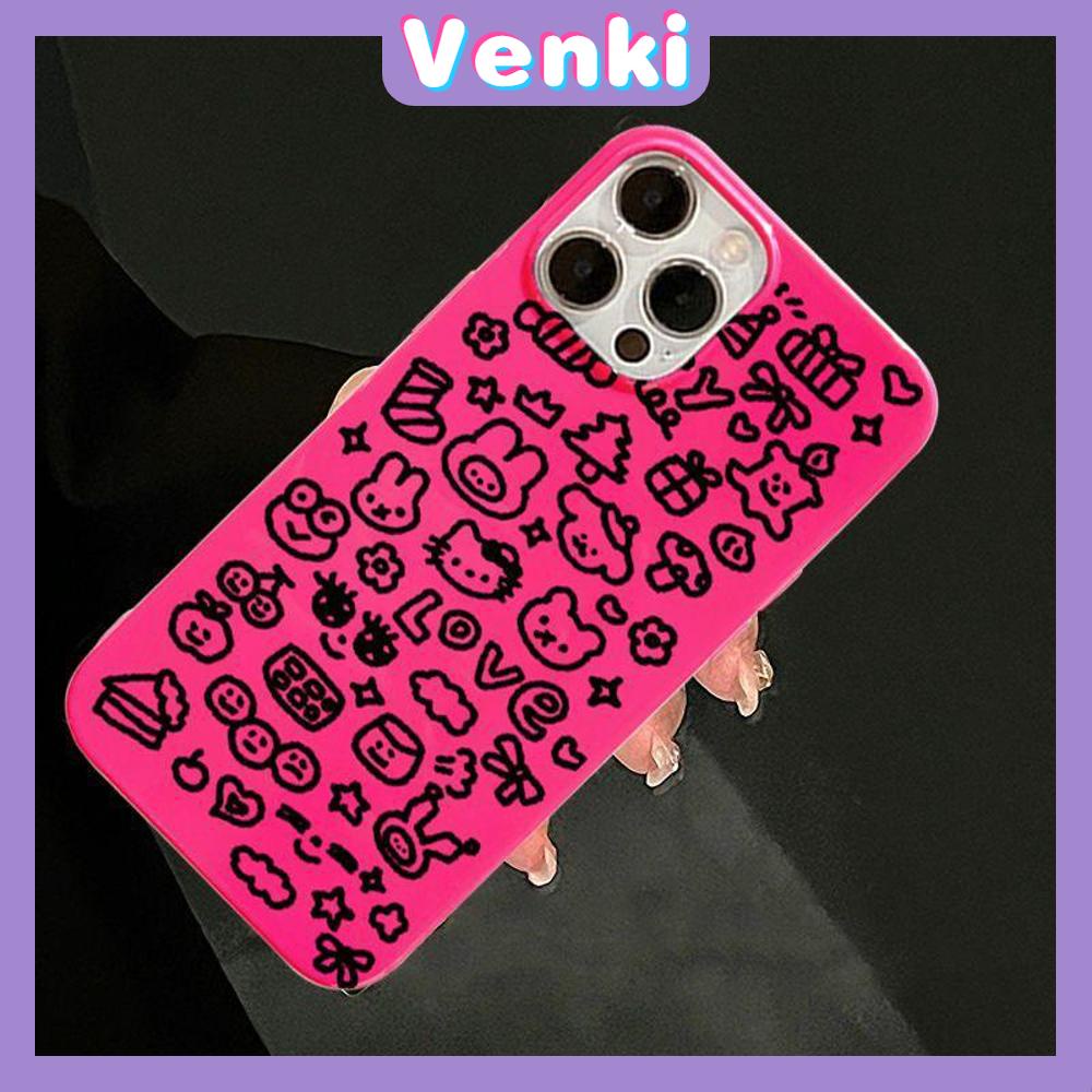 iPhone Case Soft TPU Glossy Pink Candy Case Cute Graffiti AnimalsCamera Protection Shockproof For iPhone 14 13 12 11 Pro Max 7 8 Plus X XR