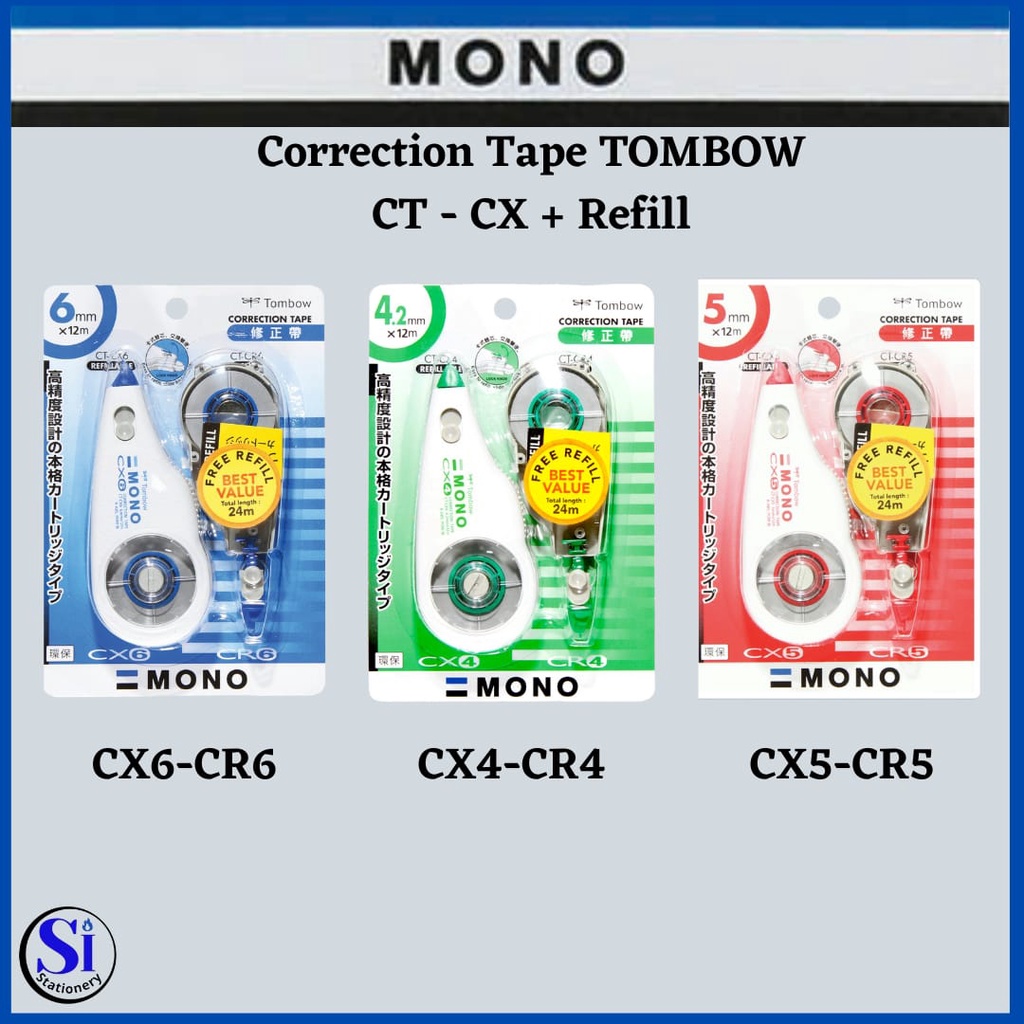 

Correction Tape TOMBOW MONO CX6-CR6,CX4-CR4,CX5-CR5+Refil