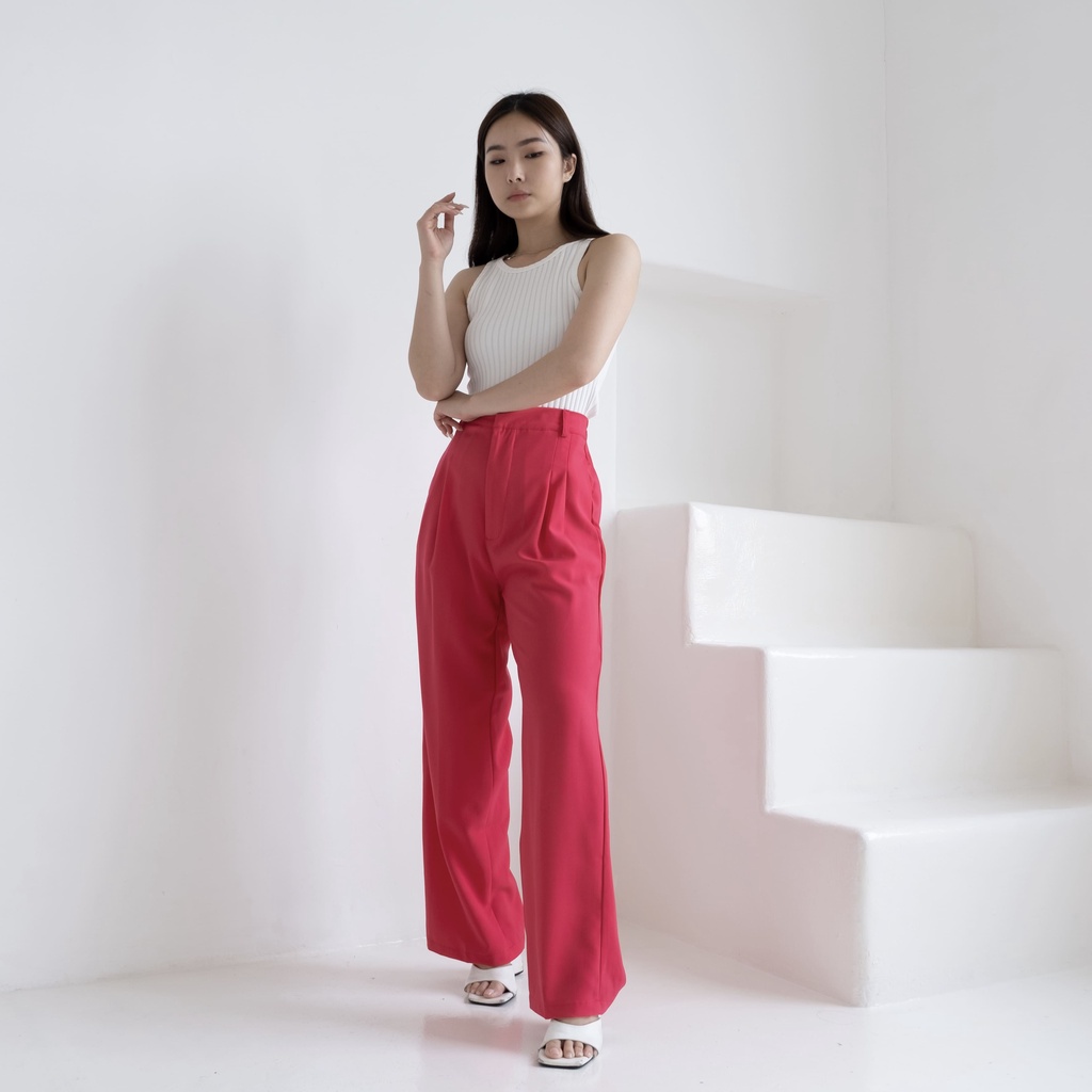 Beige Studio - Loui Pants | Bawahan Celana Panjang High Waist Kulot Wanita