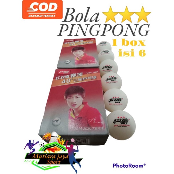 BOLA PINGPONG DHS 40+ ISI 6 BOLA TENIS MEJA MURAH