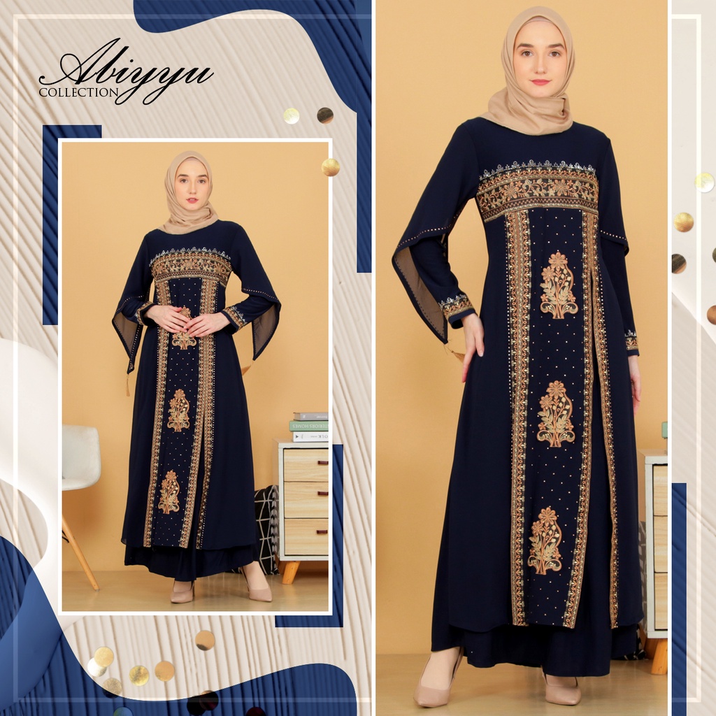 TA9021 | Gamis Abaya Turki Termewah Turkey Terbaru 2023 Turkiy Putih  Hitam Elegan dan Warna Warni