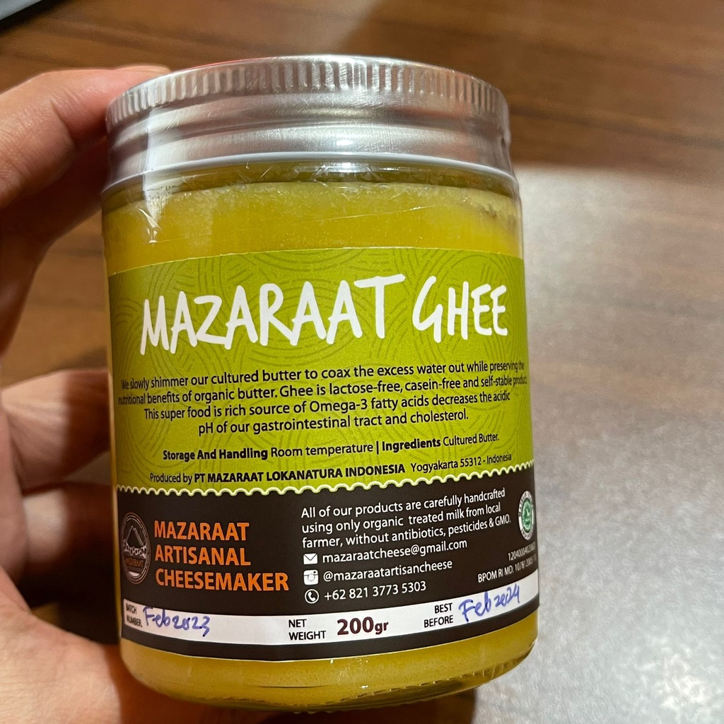 Clarified Butter Mazaraat Ghee Organik 200gr / Butter Organik / Organic Ghee 200gr