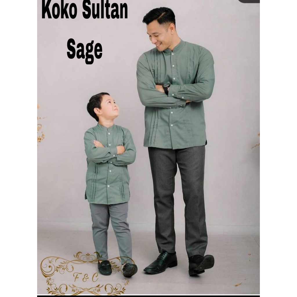 Koko Kembaran Ayah Dan Anak Koko Couple Bilal Cappucino Ori Ahzarayy (Tanpa Celana) Koko Couple Sage