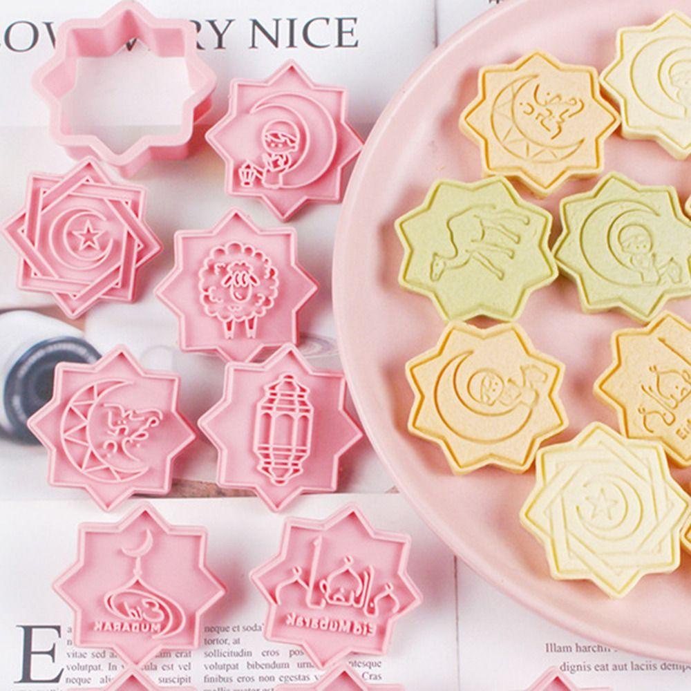 [Elegan] Cookie Cutters DIY Pastry Press Stamp Alat Dekorasi Kue Muslim Eid Mubarak