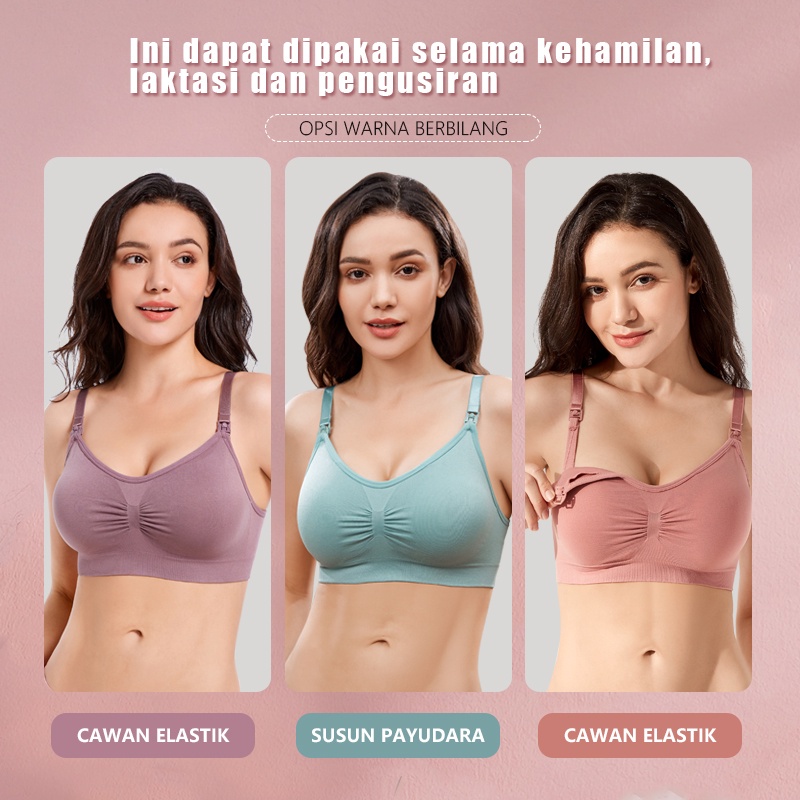 ANGEL MOMMY IBU Bra Menyusui Jumbo Kancing Depan Tanpa Kawat Hamil Murah Bh Menyusui Bahan Katun-8