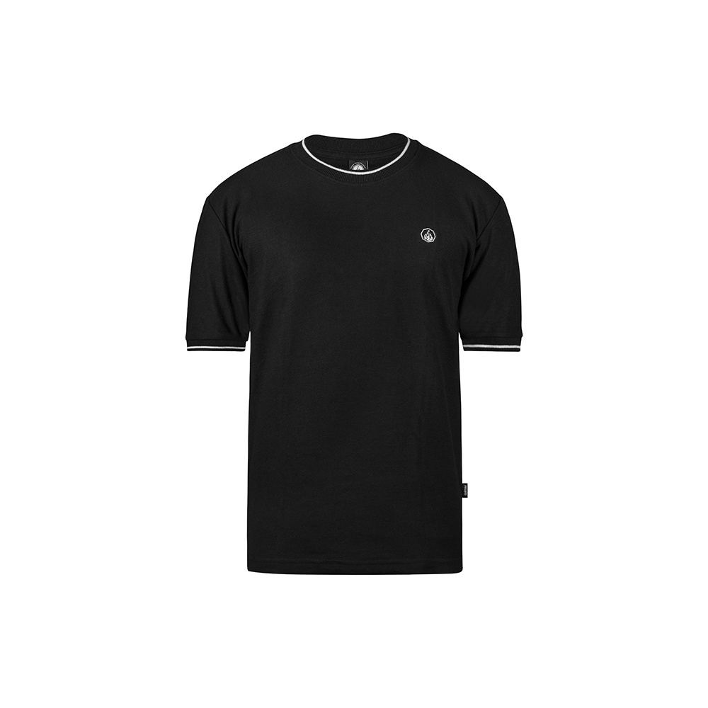 PRUNG Kepa Kaos Ringer Tee Ringer Polo Tshirt Warna Hitam Poloshirt