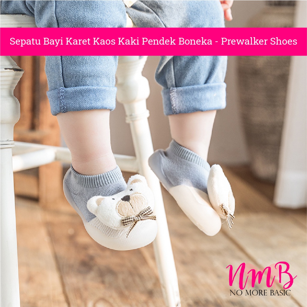 Sepatu bayi Karet Kaos Kaki Pendek Boneka - Prewalker Shoes