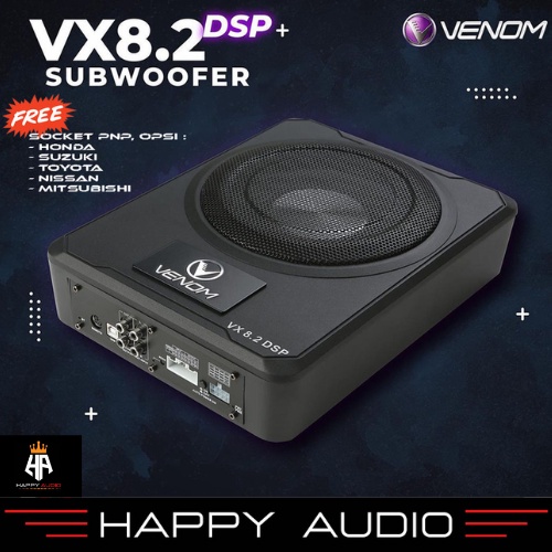 Subwoofer Aktif Kolong Jok Mobil Built in DSP VENOM VX 8.2 Processor Original
