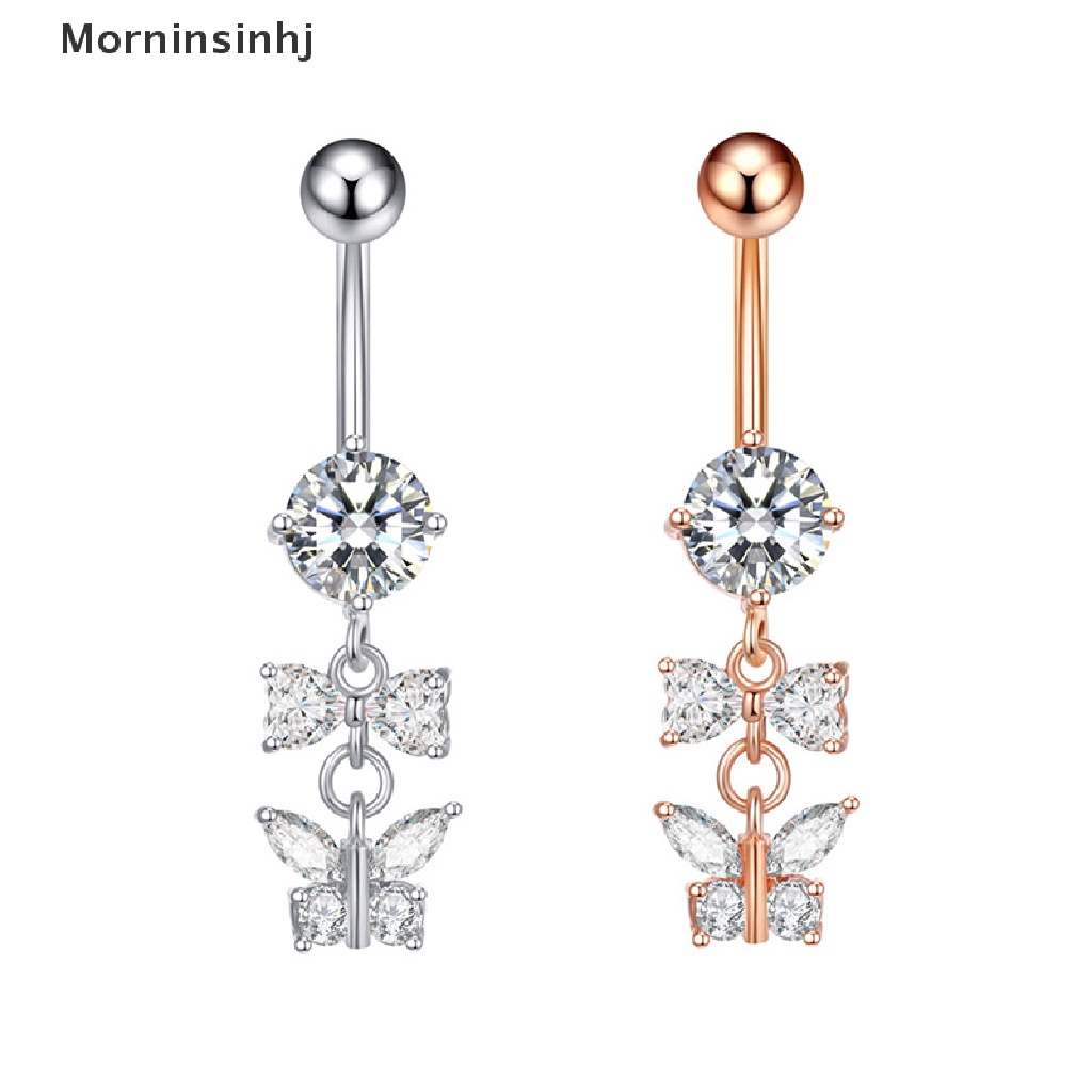 Mornin 1Pcs Butterfly Belly Button Perhiasan Cincin Perut Hati Tubuh id