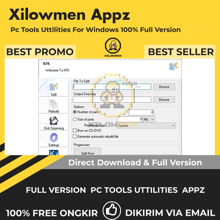 [Full Version] KFK File Splitter Pro PC Tools Software Utilities Lifetime Win OS