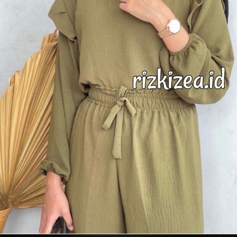 SALE TERBATAS ONE SET CRINKLE | STELAN RUBY | RUBY SET RAYON CRINKLE | SETELAN KULOT CRINKEL | ONE S